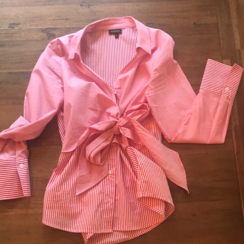 Asymmetrical tie blouse